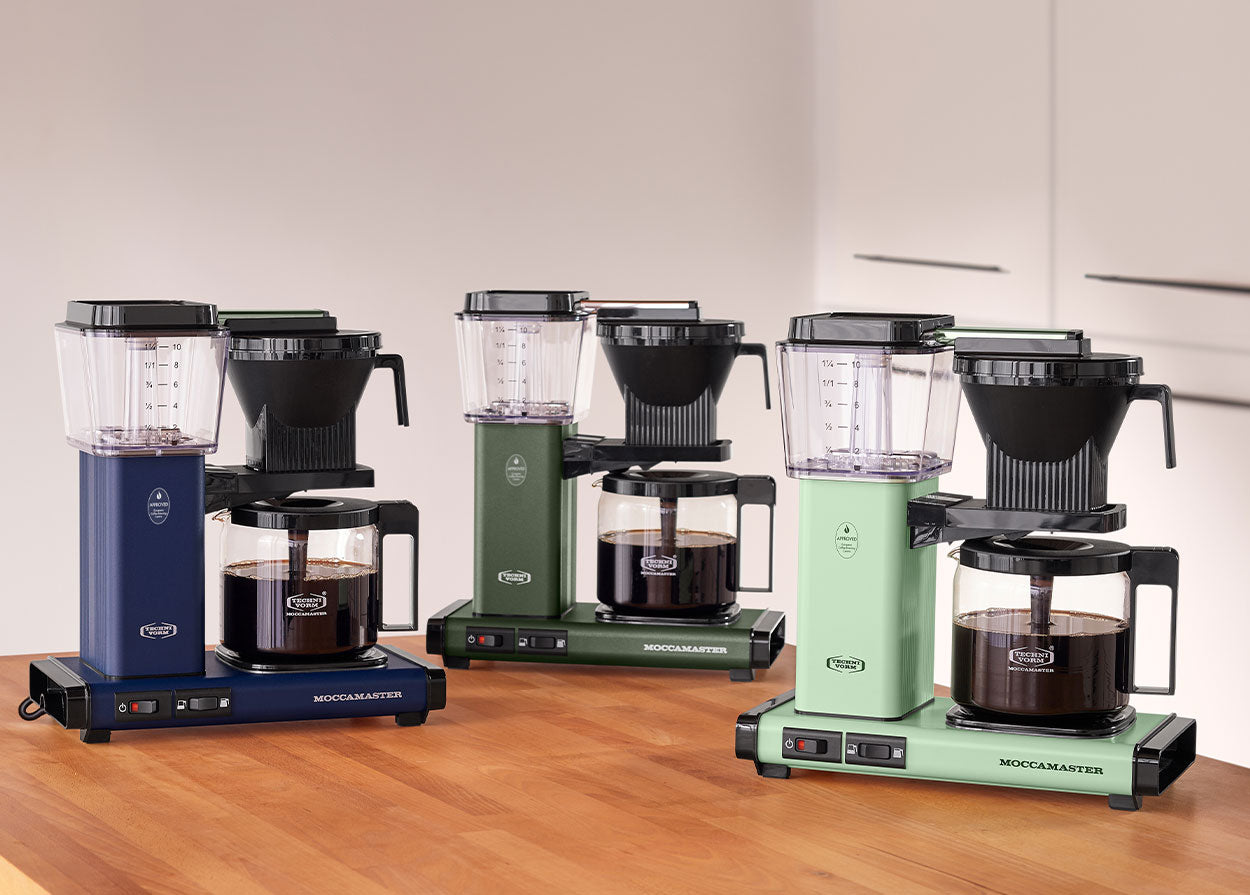 Moccamaster coffee brewer in fun colors