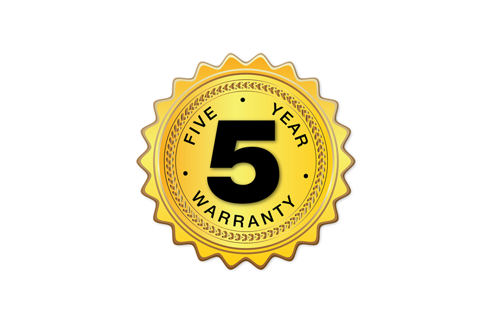5-Year Warranty badge
