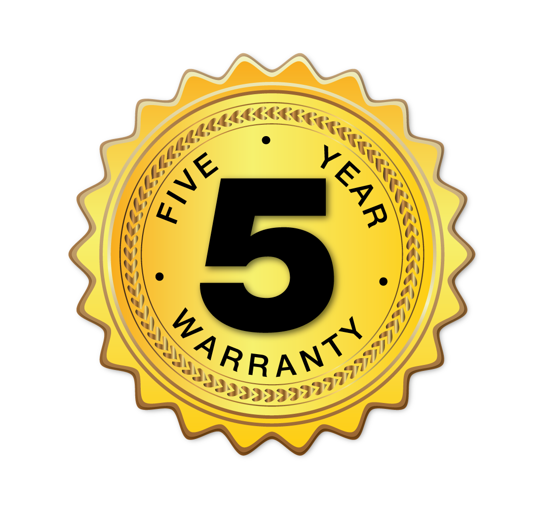 5-Year Warranty badge