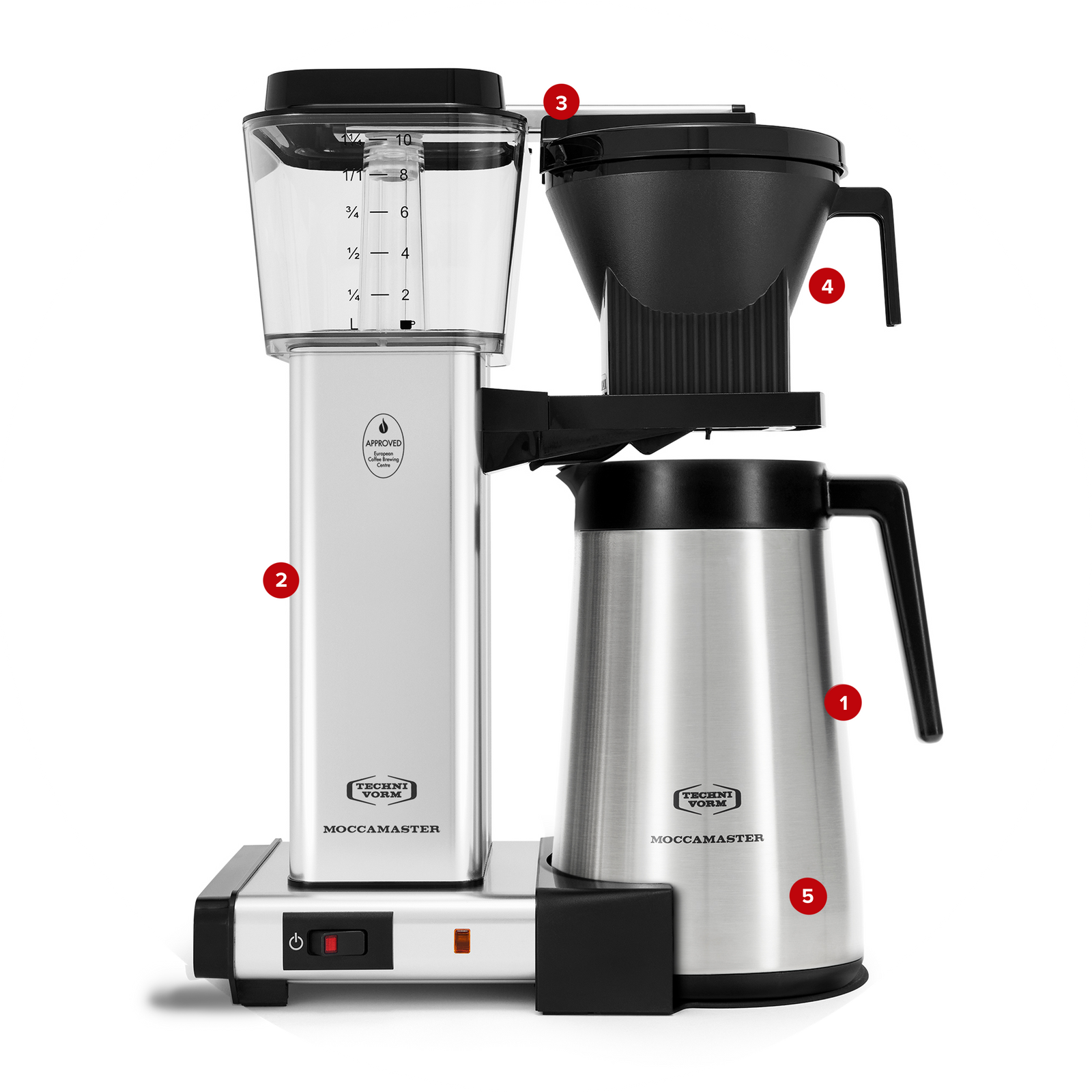  -Bonavita 8 Cup Coffee Maker, One-Touch Pour Over Brewing with  Thermal Carafe, SCA Certified, Stainless Steel (BV1900TS): Home & Kitchen